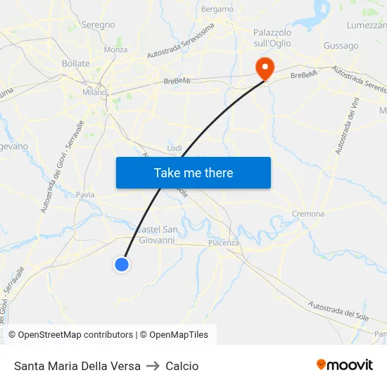 Santa Maria Della Versa to Soccer map