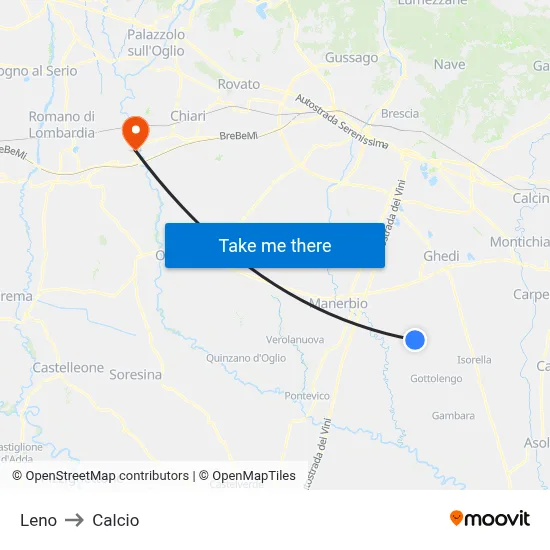 Leno to Calcio map