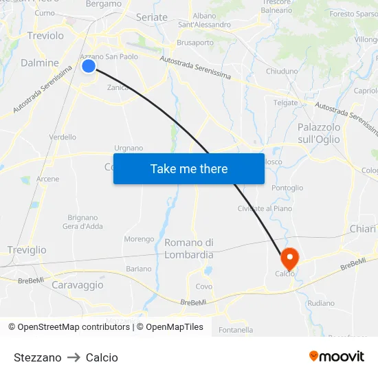 Stezzano to Soccer map