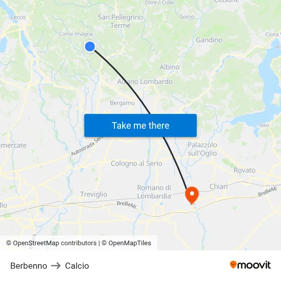 Berbenno to Soccer map