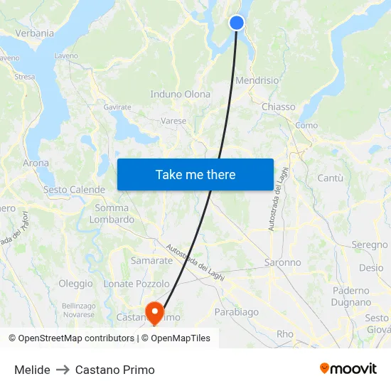 Melide to Castano Primo map