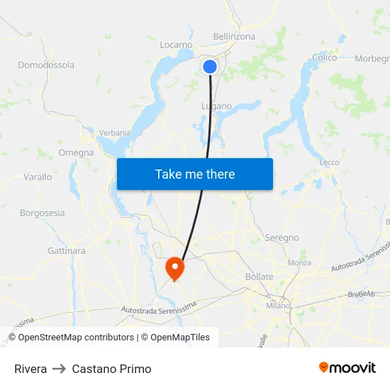 Rivera to Castano Primo map