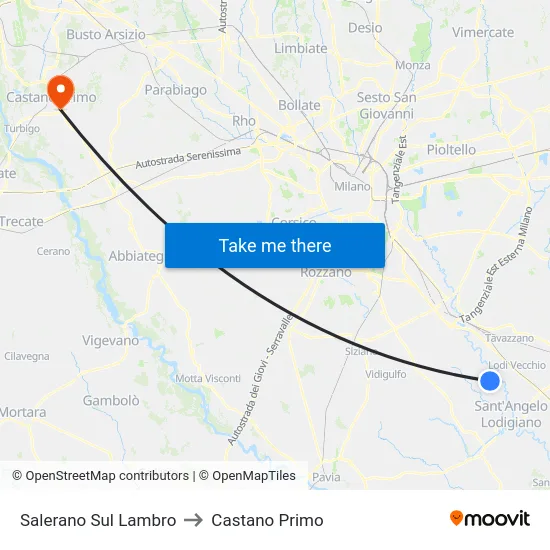 Salerano Sul Lambro to Castano Primo map