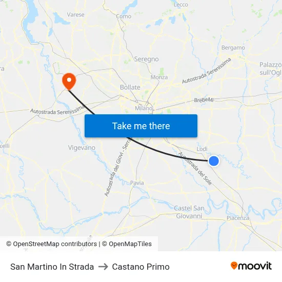 San Martino In Strada to Castano Primo map