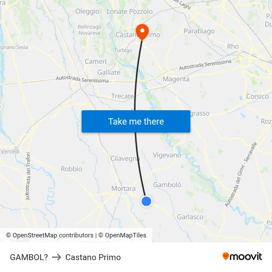 Gambol to Castano Primo map