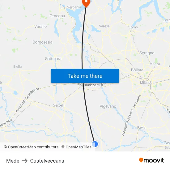 Mede to Castelveccana map