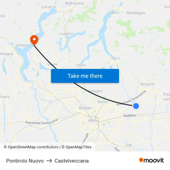 Pontirolo Nuovo to Castelveccana map