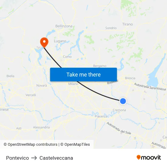 Pontevico to Castelveccana map