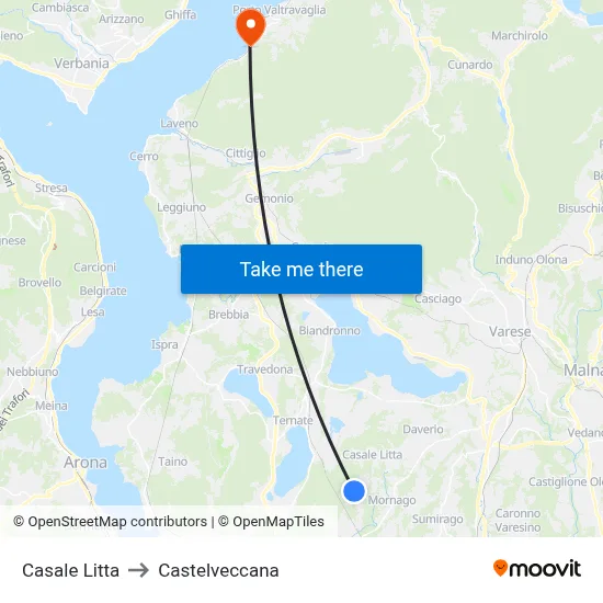 Casale Litta to Castelveccana map