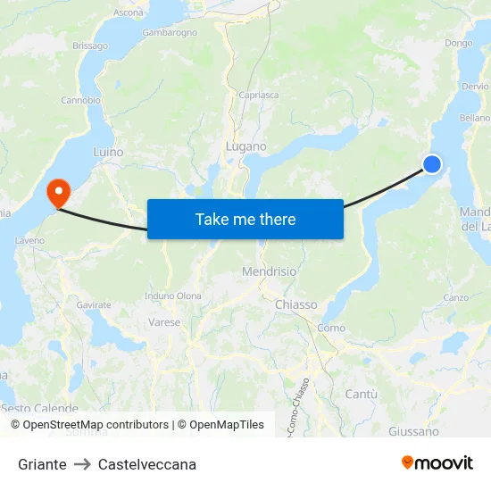 Griante to Castelveccana map