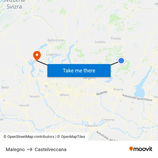 Malegno to Castelveccana map