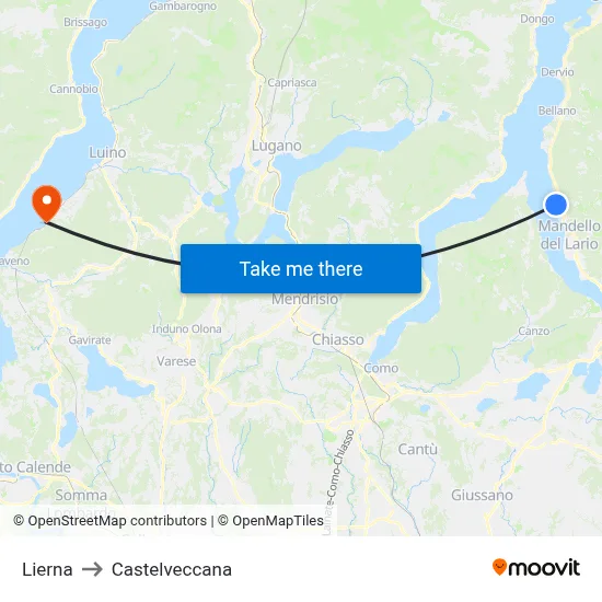 Lierna to Castelveccana map