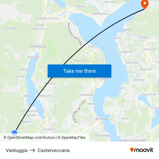 Valduggia to Castelveccana map
