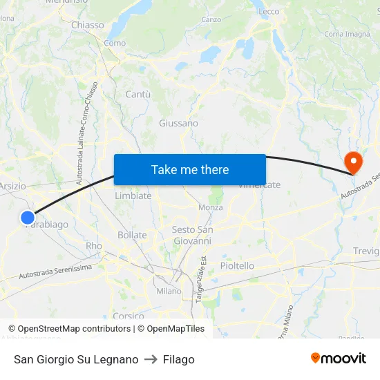 San Giorgio Su Legnano to Filago map