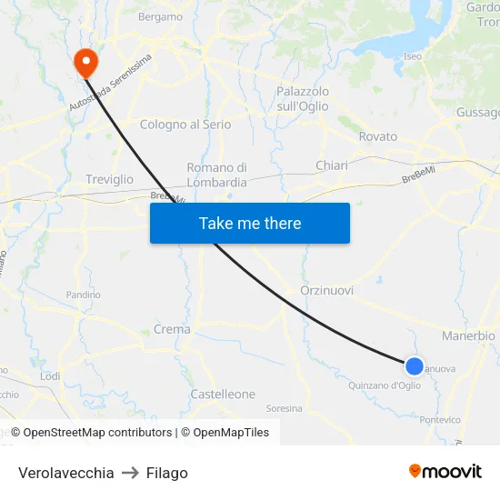 Verolavecchia to Filago map