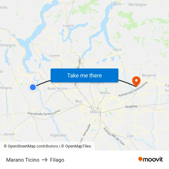 Marano Ticino to Filago map