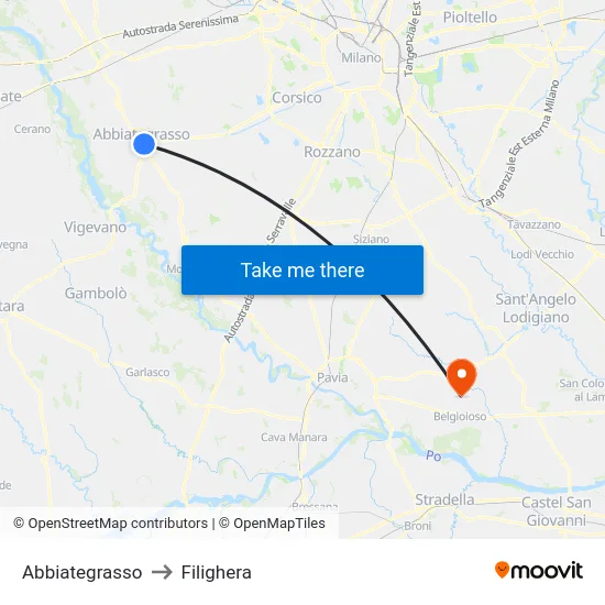 Abbiategrasso to Filighera map
