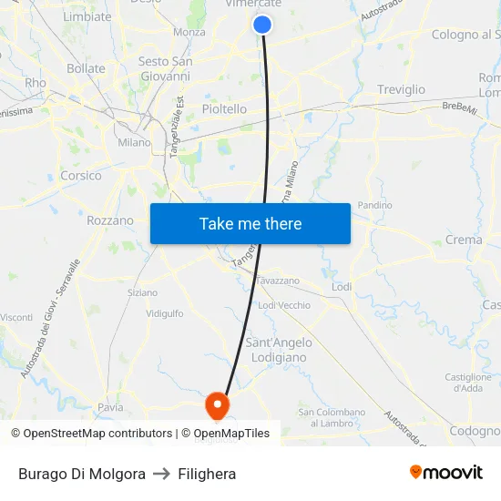 Burago Di Molgora to Filighera map