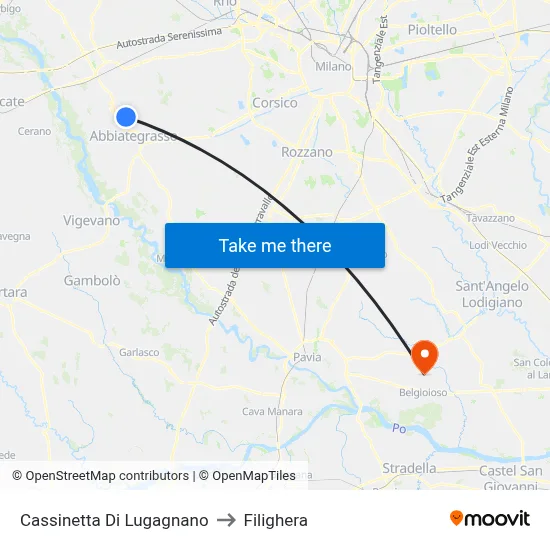 Cassinetta Di Lugagnano to Filighera map