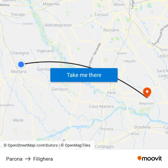 Parona to Filighera map