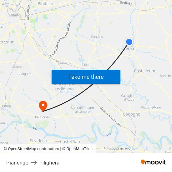 Pianengo to Filighera map