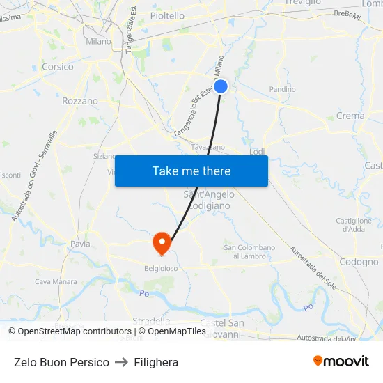 Zelo Buon Persico to Filighera map