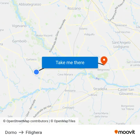 Dorno to Filighera map