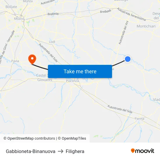 Gabbioneta-Binanuova to Filighera map