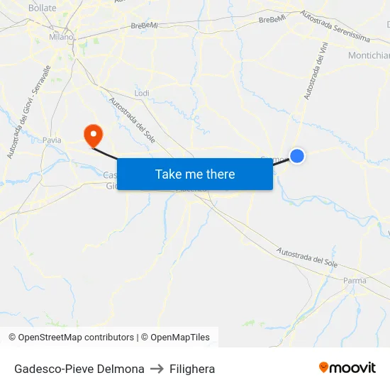 Gadesco-Pieve Delmona to Filighera map