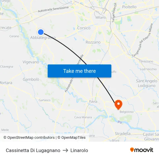 Cassinetta Di Lugagnano to Linarolo map