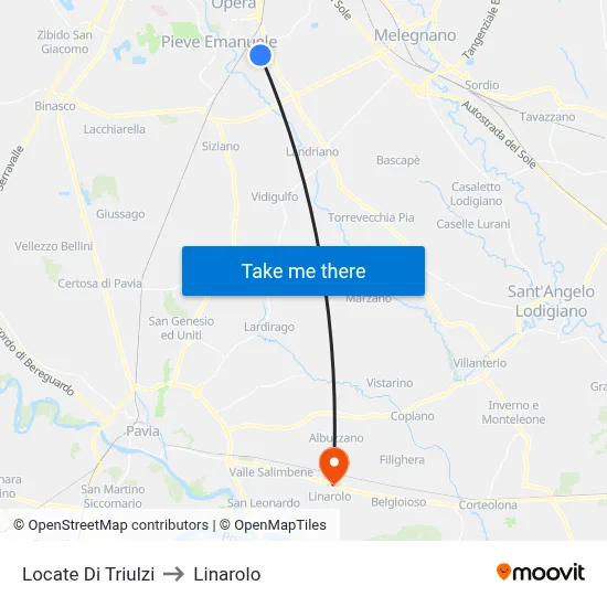 Locate di Triulzi to Linarolo map