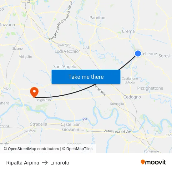 Ripalta Arpina to Linarolo map