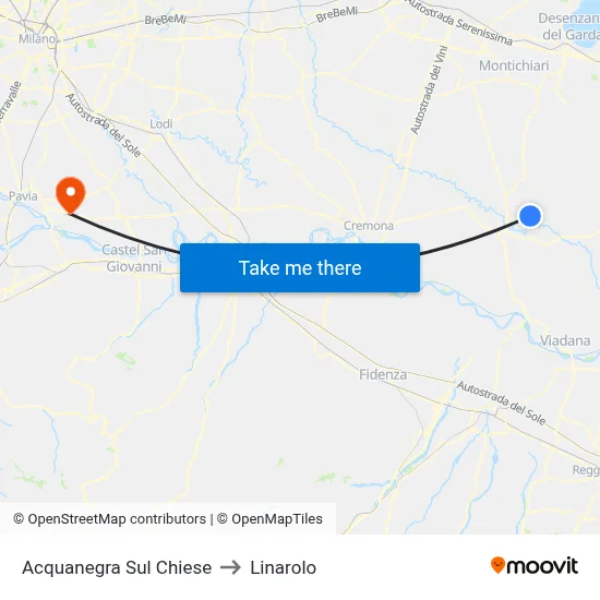 Acquanegra sul Chiese to Linarolo map