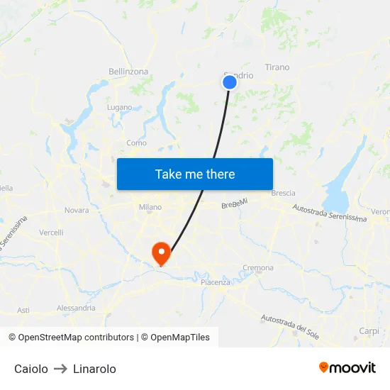 Caiolo to Linarolo map