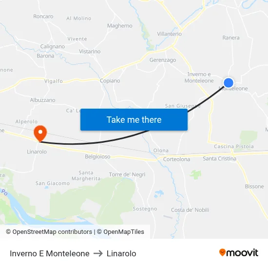 Inverno e Monteleone to Linarolo map