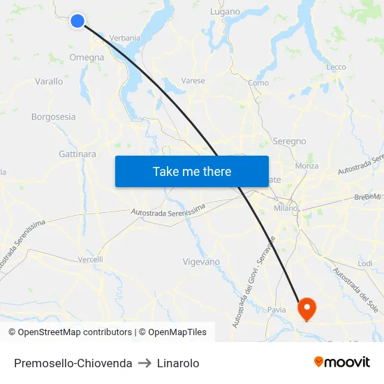 Premosello-Chiovenda to Linarolo map
