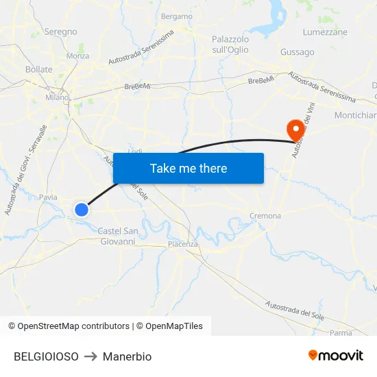BELGIOIOSO to Manerbio map