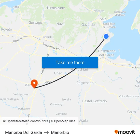 Manerba Del Garda to Manerbio map