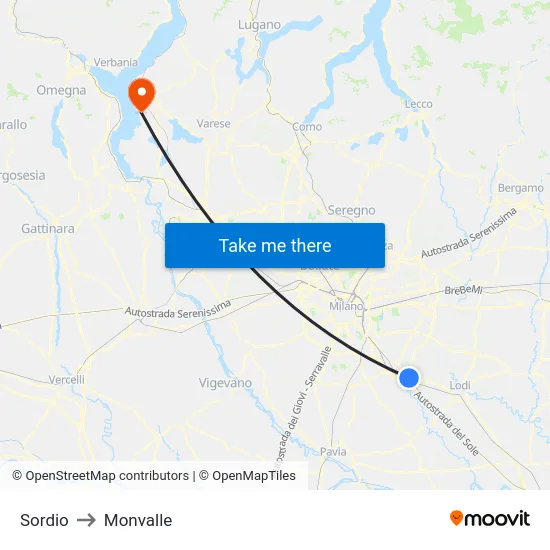 Sordio to Monvalle map