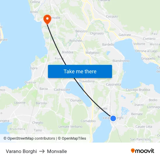 Varano Borghi to Monvalle map