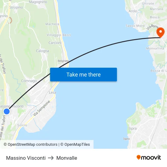 Massino Visconti to Monvalle map