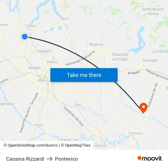 Cassina Rizzardi to Pontevico map