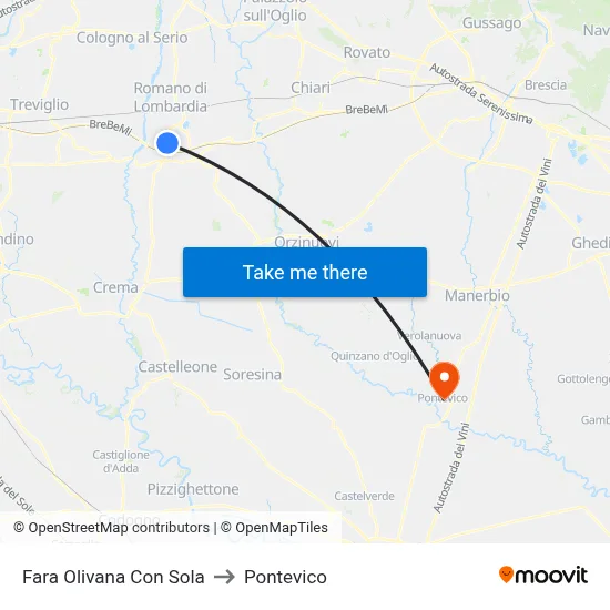Fara Olivana Con Sola to Pontevico map