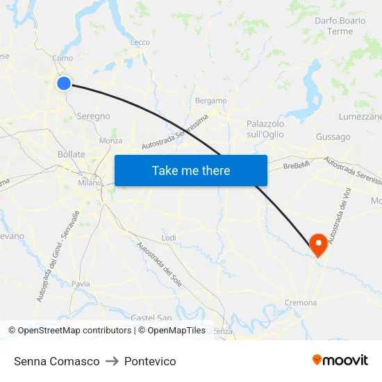 Senna Comasco to Pontevico map