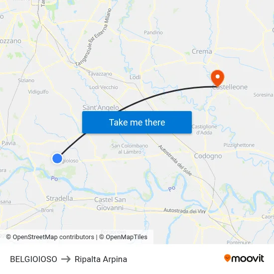 Belgioioso to Ripalta Arpina map