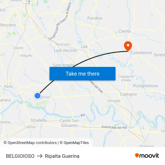 Belgioioso to Ripalta Guerina map
