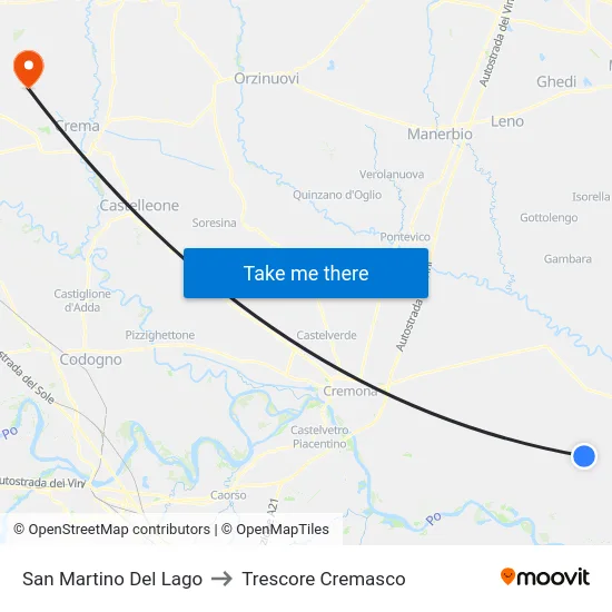 San Martino Del Lago to Trescore Cremasco map