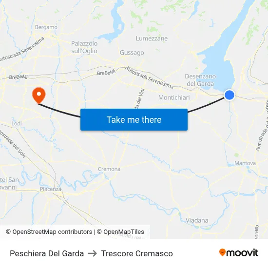 Peschiera Del Garda to Trescore Cremasco map