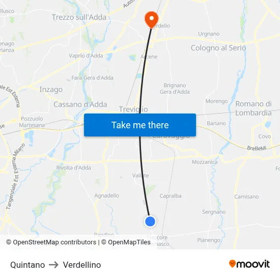 Quintano to Verdellino map