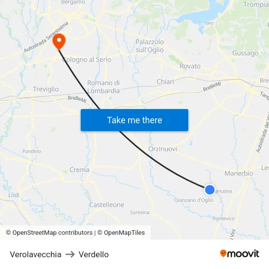 Verolavecchia to Verdello map